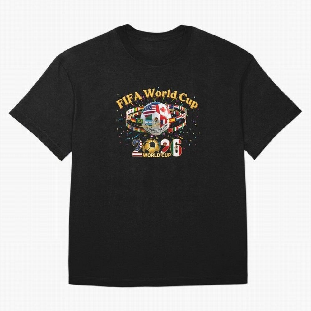 2026 World Cup Soccer World Flags Stadium Graphic Classic T-Shirt Stand with FIFA World Cup 2026 USA Canada Mexico Driven by Mbappe, England and Germany Energy, Worldwide Fan Energy, Dramatic Goals, Stadium Lights and Championship Celebrations;
