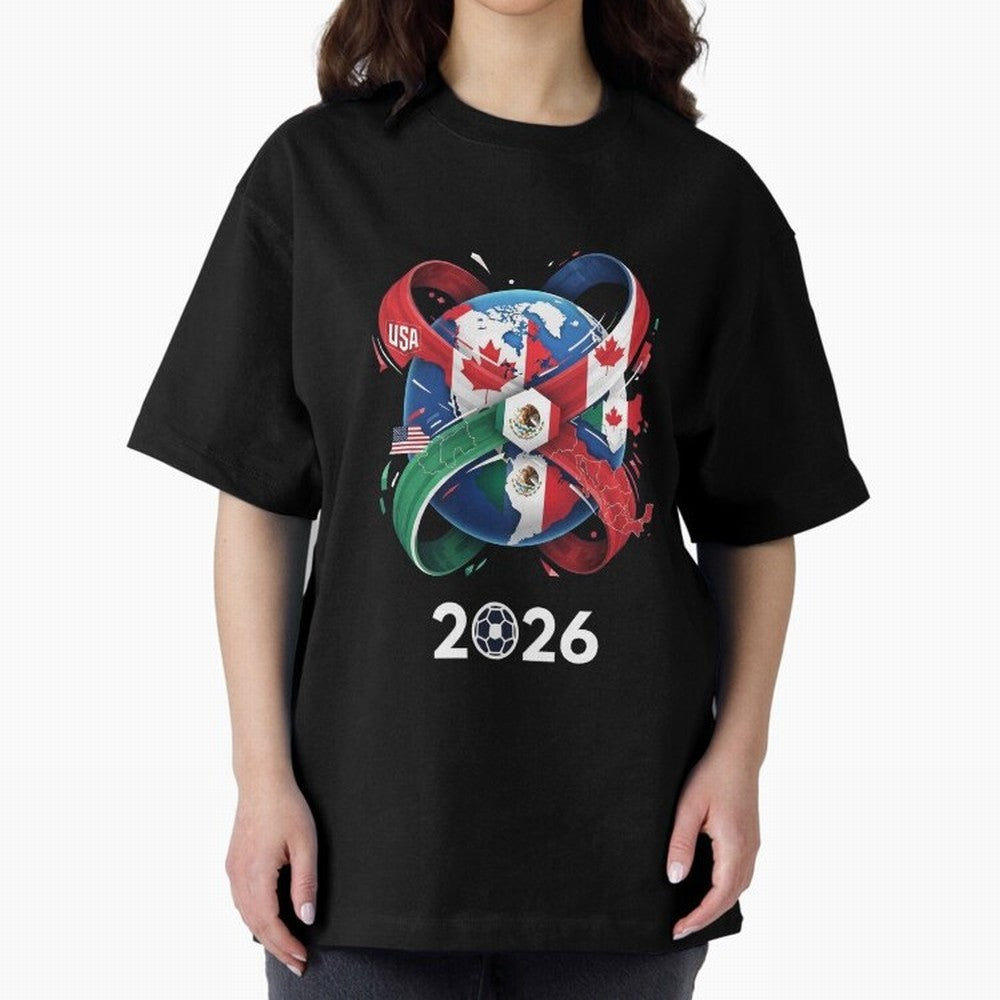 World United by Football 2026 Classic T-Shirt Follow Global Football Passion for FIFA World Cup 2026 USA Canada Mexico, Driven by Haaland and Mbappe, Spain, Football Festival Excitement, Trophy Ambitions, Country Rivalries and Star Player Buzz;