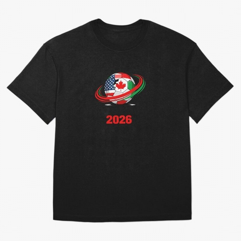 World Cup 2026, Soccer Ball, USA Canada Mexico Football Classic T-Shirt Feel the Roar of FIFA World Cup 2026 Group Stage Highlighting Mbappe and Neymar, Germany Energy, Match Day Excitement, Supporter Culture, Golden Goals and Global Football