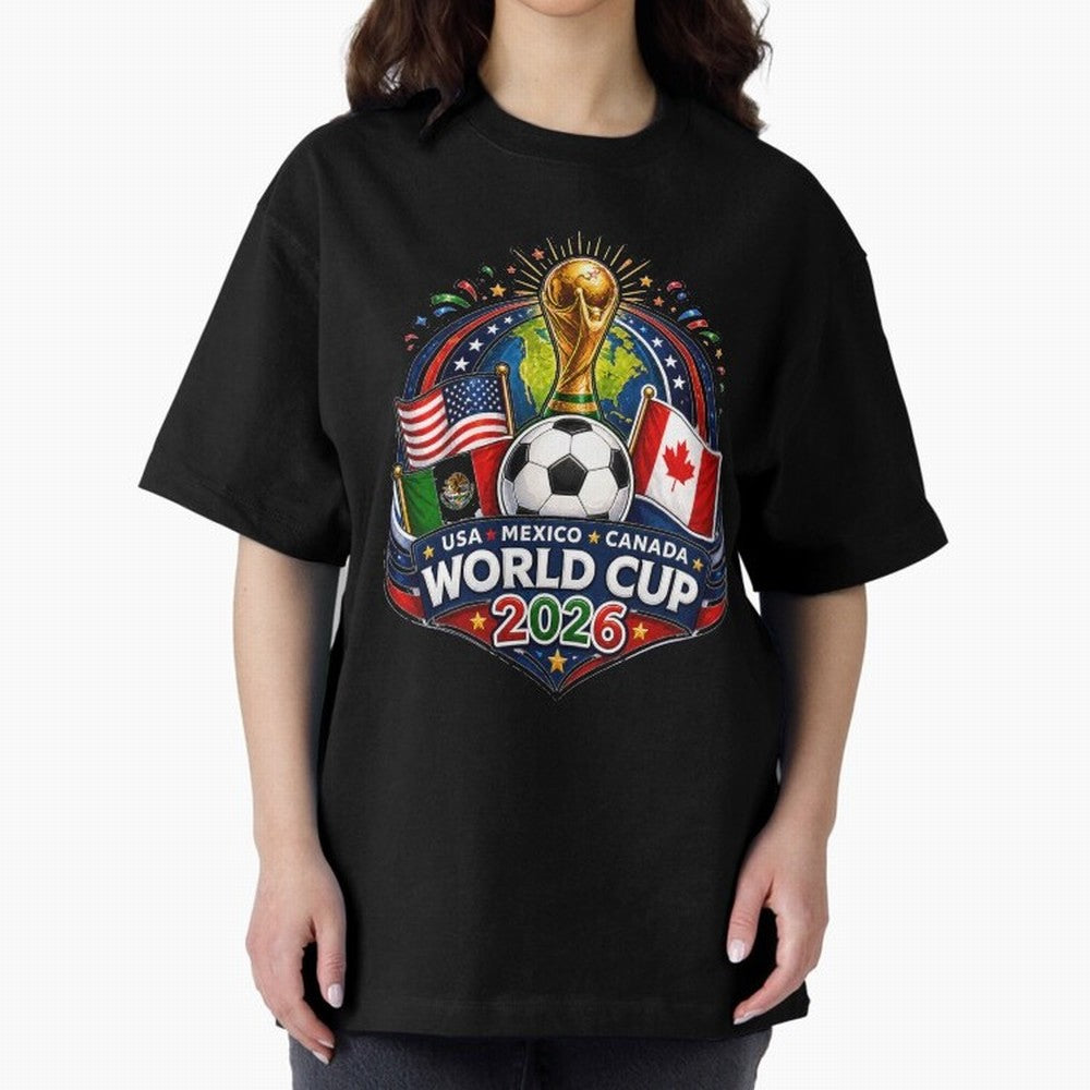 World Cup 2026 Sticker ¨C USA Mexico Canada Football Trophy Design Classic T-Shirt Show Support during the FIFA World Cup 2026 USA Canada Mexico Journey through Messi Highlights, Argentina Pride, Championship Spirit, Famous Goals, Roaring Crowds