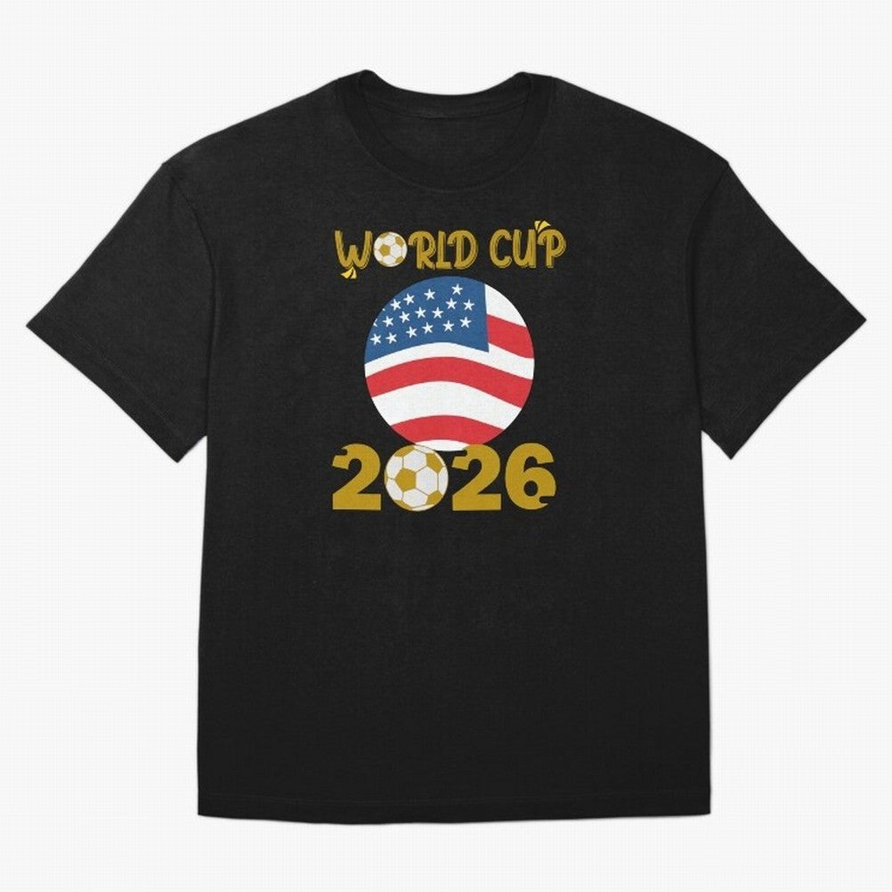 World Cup 2026 USA Soccer Design ¨C Football Fan Graphic T-Shirt Classic T-Shirt Make Every Match About FIFA World Cup 2026 Group Stage Highlighting Messi, Neymar and Mbappe, Argentina and Brazil Energy, Supporter Pride, Iconic Celebrations,