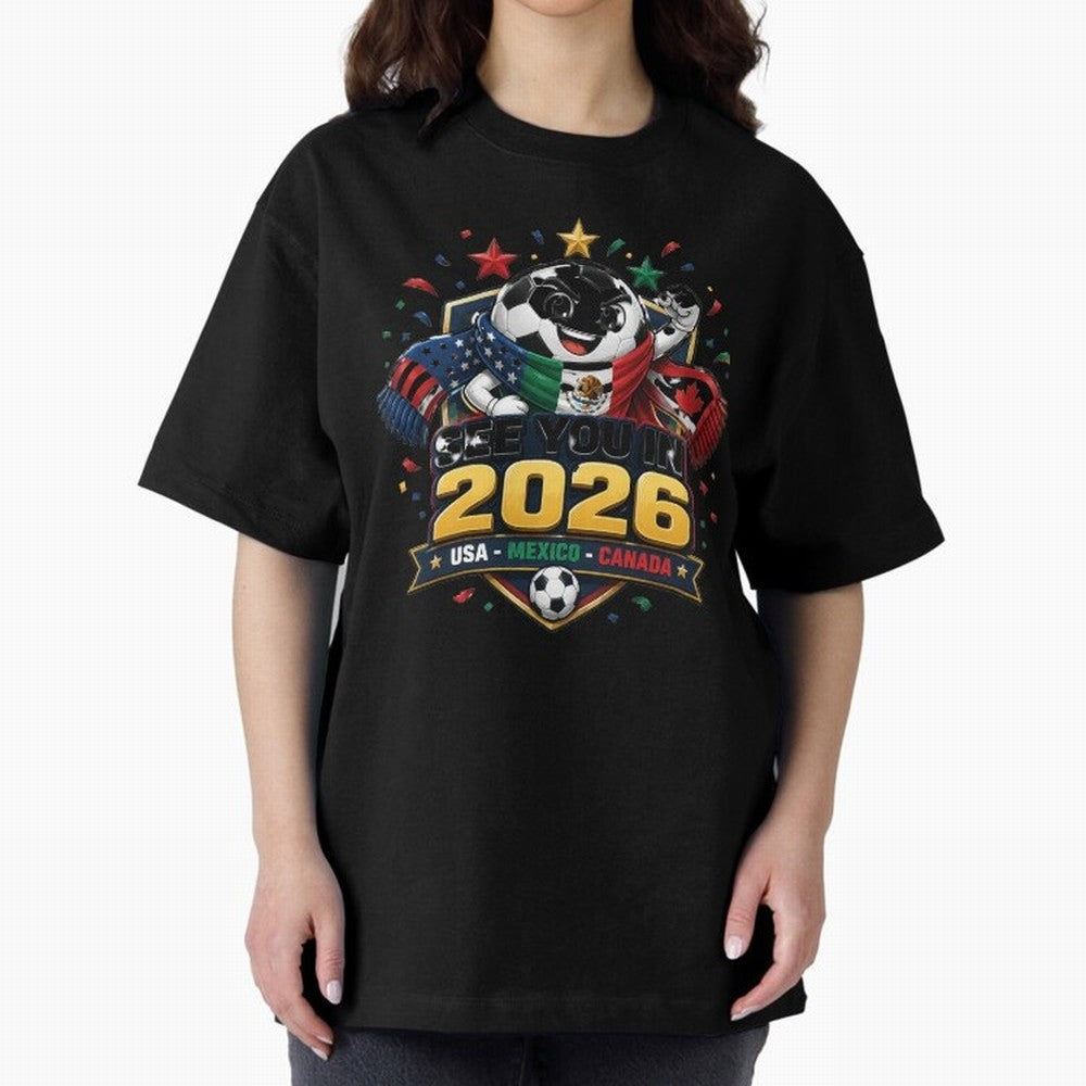 See You in 2026 USA Mexico Canada Soccer Mascot Classic T-Shirt Honor the FIFA World Cup 2026 Journey through Messi Highlights, Brazil Pride, Football History, Final Match Energy, Crowd Noise and Once in a Lifetime Moments; Built for Supporters