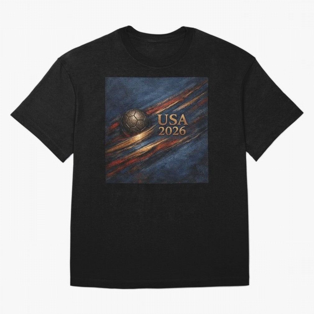 Bronze Inspired USA 2026 Soccer Theme Classic T-Shirt Back Your Heroes with the FIFA World Cup 2026 Group Stage Journey through Messi, CR7 and Mbappe Highlights, England, France and Netherlands Pride, Global Supporter Spirit, Legendary Goals,