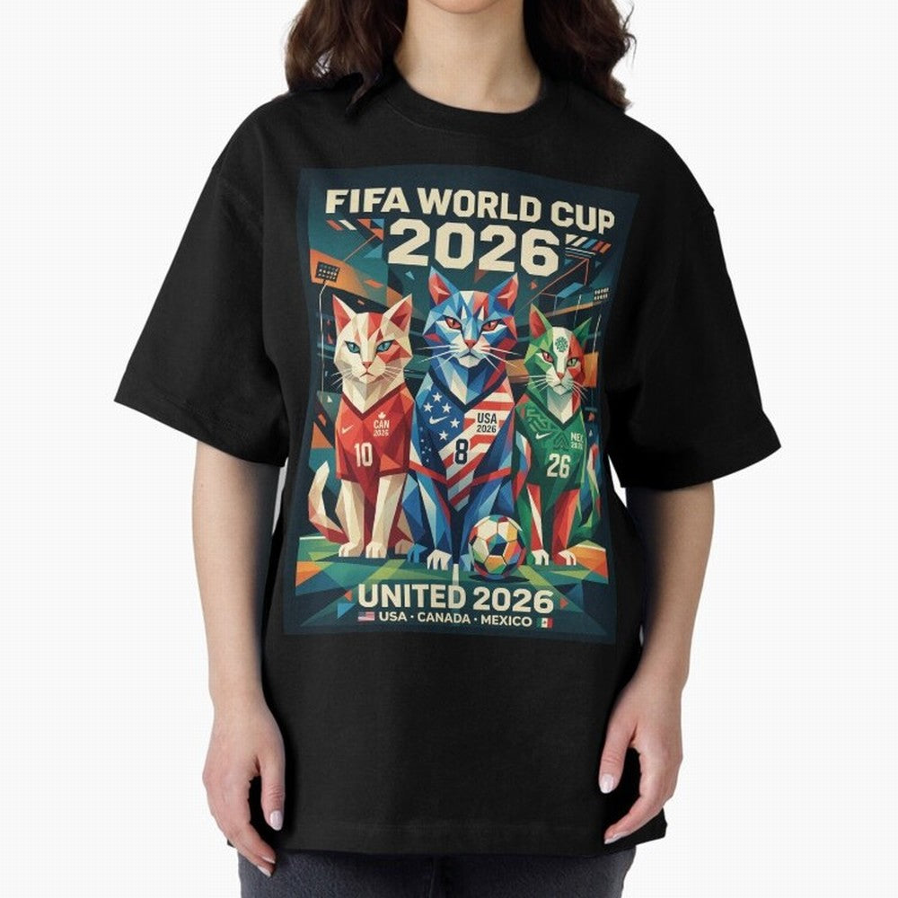 The Cats Football World Cup Classic T-Shirt Capture Stadium Memories from FIFA World Cup 2026 Group Stage with Haaland and Mbappe, Brazil Energy, Match Day Excitement, Supporter Culture, Golden Goals and Global Football Passion; Ideal for Football