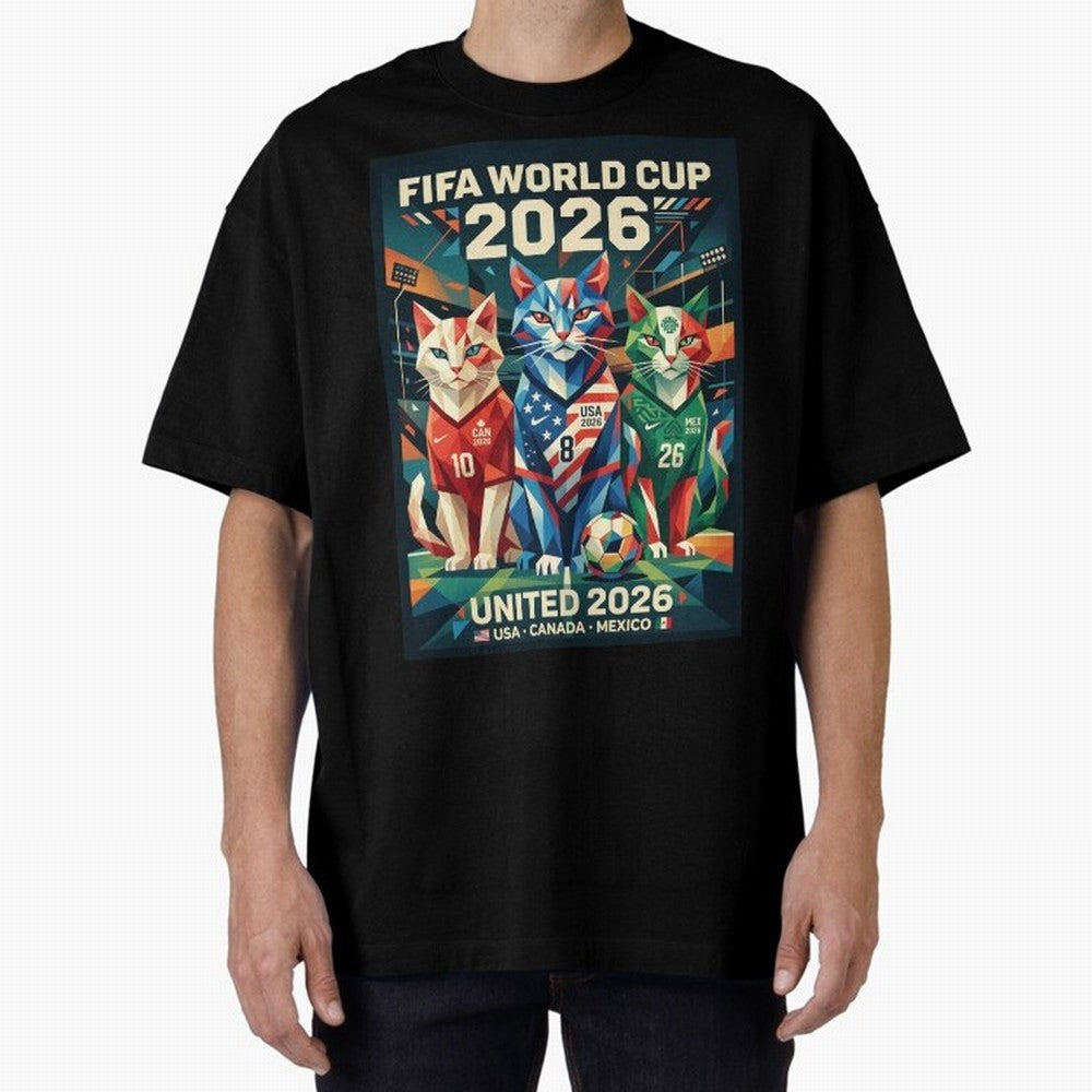 The Cats Football World Cup Classic T-Shirt Capture Stadium Memories from FIFA World Cup 2026 Group Stage with Haaland and Mbappe, Brazil Energy, Match Day Excitement, Supporter Culture, Golden Goals and Global Football Passion; Ideal for Football