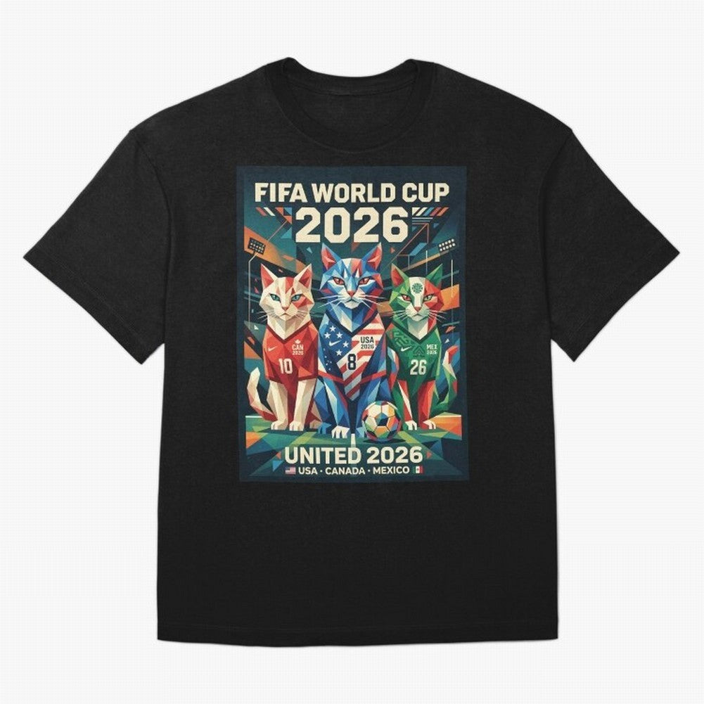 The Cats Football World Cup Classic T-Shirt Capture Stadium Memories from FIFA World Cup 2026 Group Stage with Haaland and Mbappe, Brazil Energy, Match Day Excitement, Supporter Culture, Golden Goals and Global Football Passion; Ideal for Football