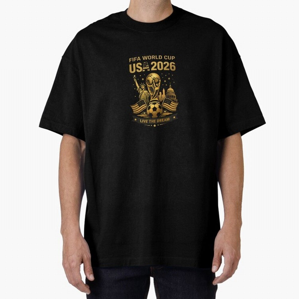 Fifa World Cup USA 2026 Gold Soccer Football Classic T-Shirt Make Every Kick Count in the FIFA World Cup 2026 USA Canada Mexico Journey through Haaland Highlights, Germany Pride, Championship Spirit, Famous Goals, Roaring Crowds and International