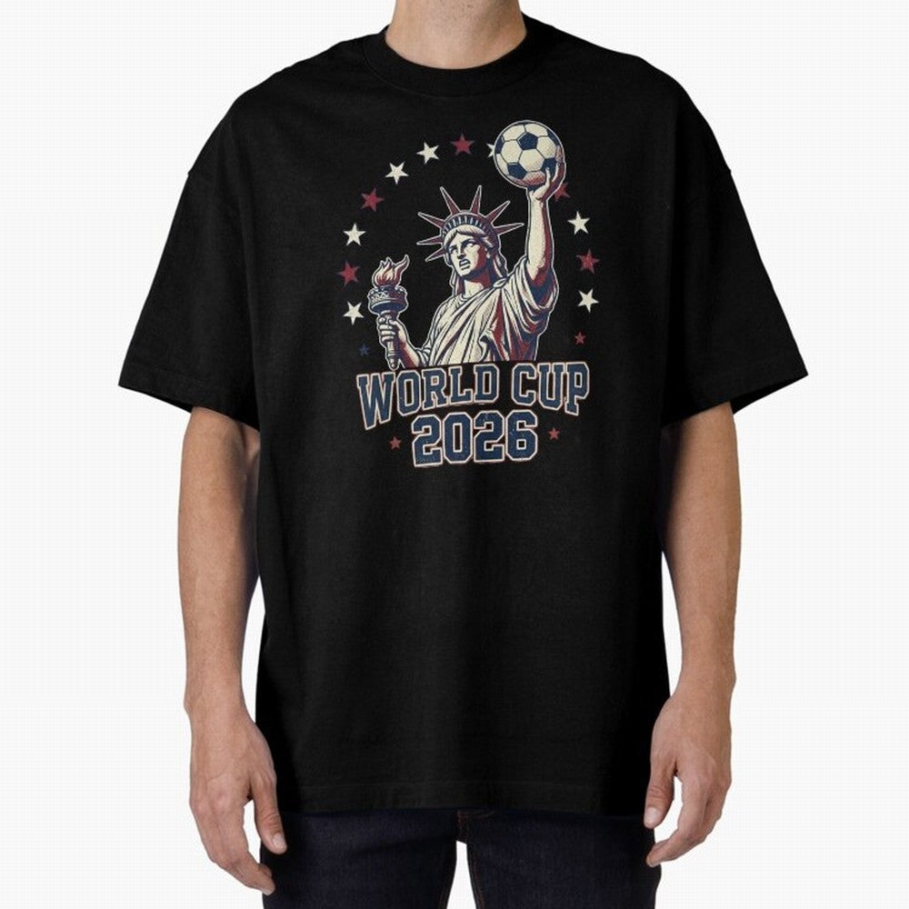 World Cup 2026 USA Soccer Statue Liberty Classic T-Shirt Elevate FIFA World Cup 2026 for Fans of Haaland and France, Bringing Vintage Soccer Flavor, Modern Football Stars, National Flags and Final Night Emotion; Ideal for Fans Who Follow Messi,