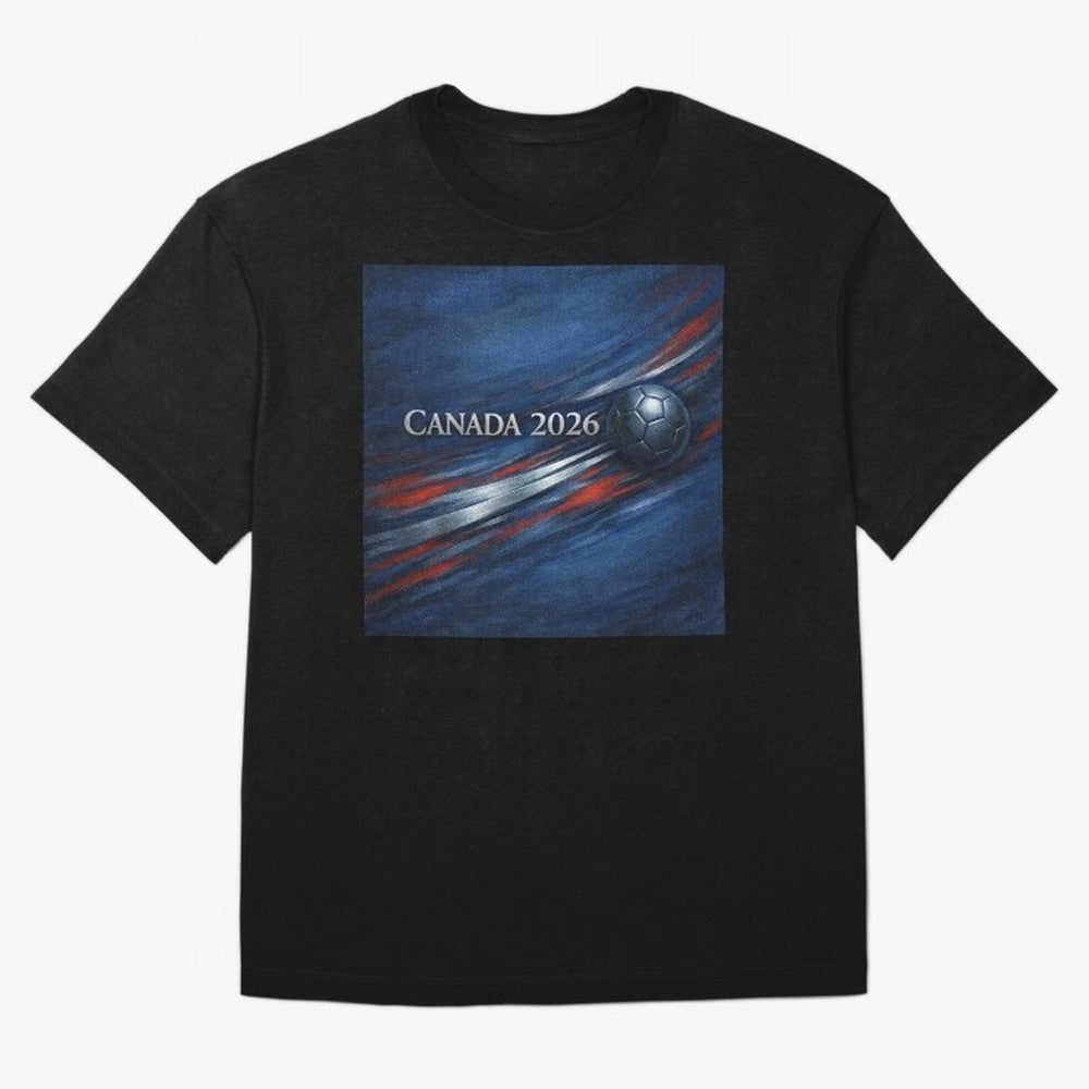 Canada 2026 Soccer Splash Classic T-Shirt Refresh FIFA World Cup 2026 for Fans of Haaland and Mbappe and Argentina and Brazil, Bringing Vintage Soccer Flavor, Modern Football Stars, National Flags and Final Night Emotion; Built for Supporters