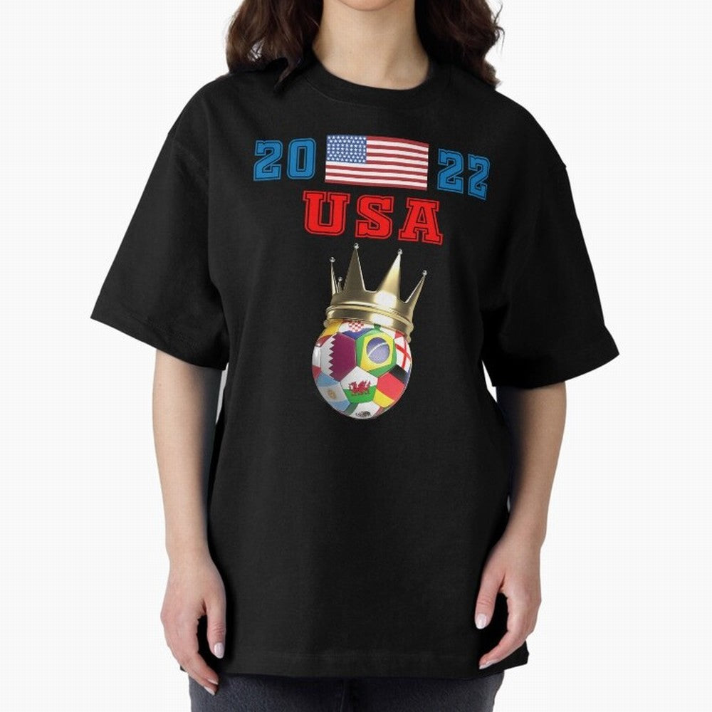 Keep Calm and support USA Football Flag Soccer Jersey Classic T-Shirt Enjoy the Biggest Football Party of FIFA World Cup 2026 USA Canada Mexico Made for Mbappe, Portugal, Spain and Germany Energy, Championship Spirit, Famous Goals, Roaring Crowds