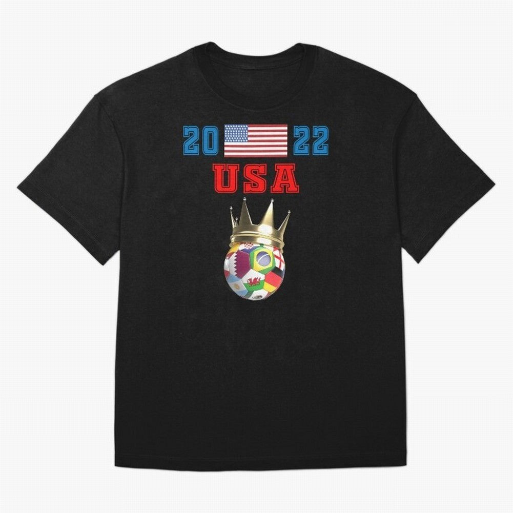 Keep Calm and support USA Football Flag Soccer Jersey Classic T-Shirt Enjoy the Biggest Football Party of FIFA World Cup 2026 USA Canada Mexico Made for Mbappe, Portugal, Spain and Germany Energy, Championship Spirit, Famous Goals, Roaring Crowds