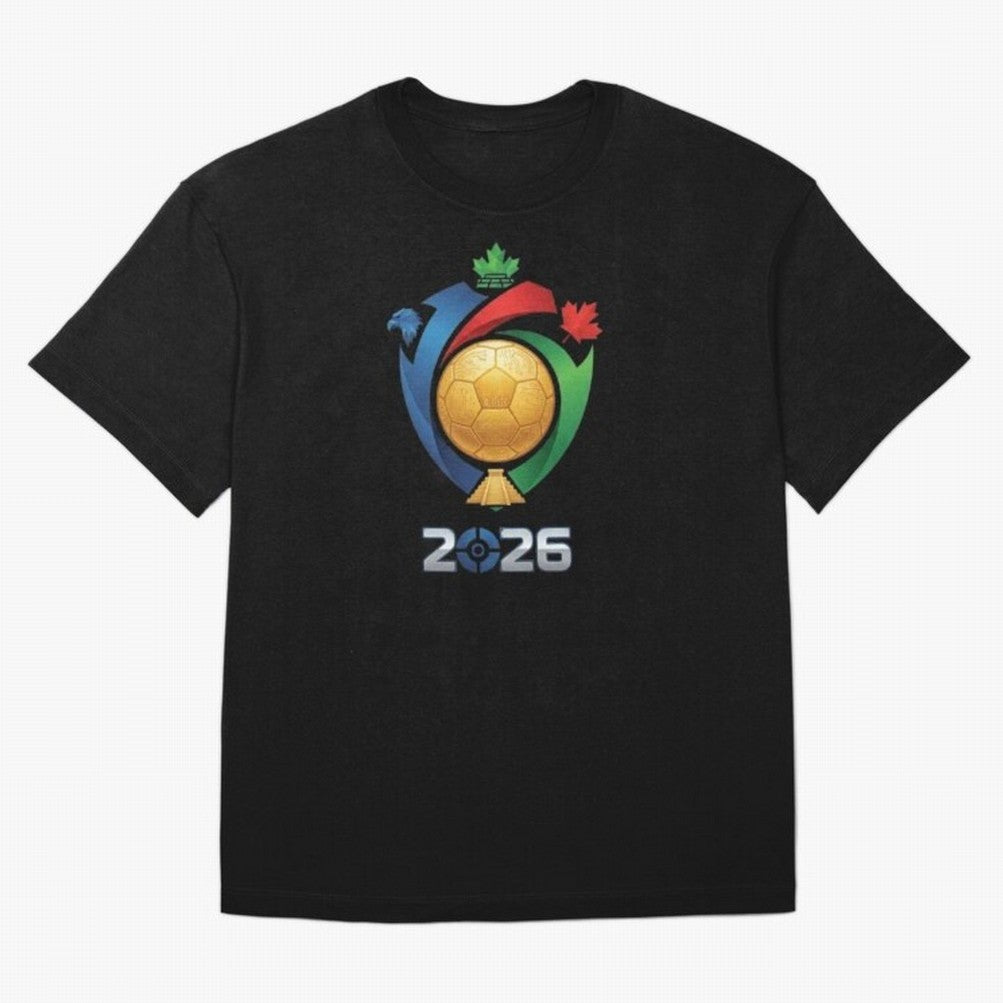 Golden Soccer Ball 2026 Host Nations Emblem Classic T-Shirt Celebrate Soccer Greatness during Global Football Passion for FIFA World Cup 2026, Centered on Neymar, Argentina, Fan Favorite Moments, National Team Passion, Big Match Drama and Soccer