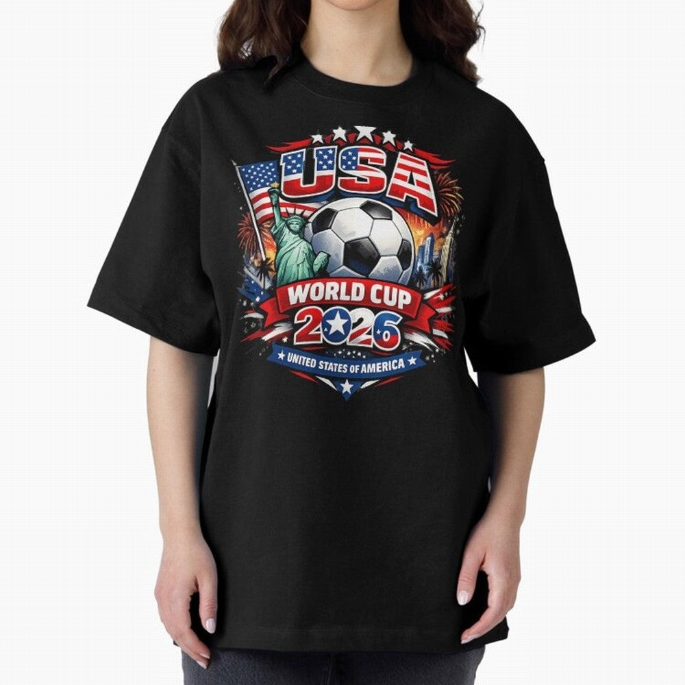 USA World Cup 2026 Soccer Graphic ¨C Patriotic Football Fan Art Classic T-Shirt Mark FIFA World Cup 2026 Group Stage Inspired by Cristiano Ronaldo, Spain Energy, Soccer Culture, Superstar Moments, National Team Dreams and Competitive Fire; Ideal
