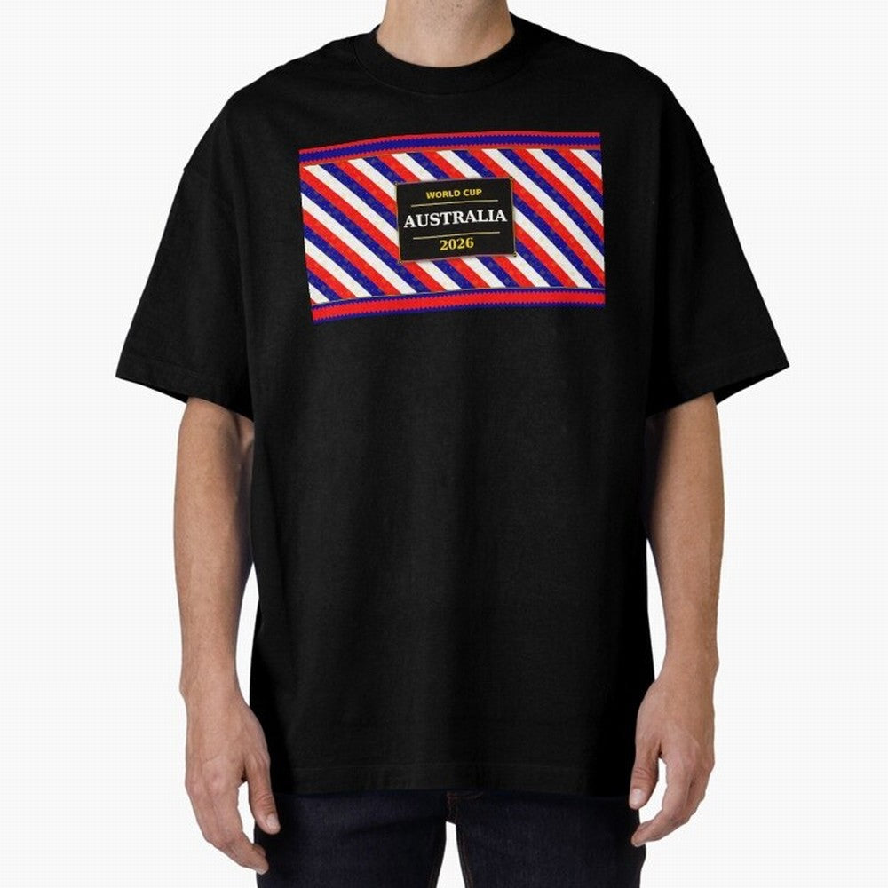 Australia Football Fan 2026 Black Flag Colors Pattern Classic T-Shirt Upgrade FIFA World Cup 2026 Spirit, Capturing England, France and Netherlands, Neymar, Championship Spirit, Famous Goals, Roaring Crowds and International Football Unity; Created