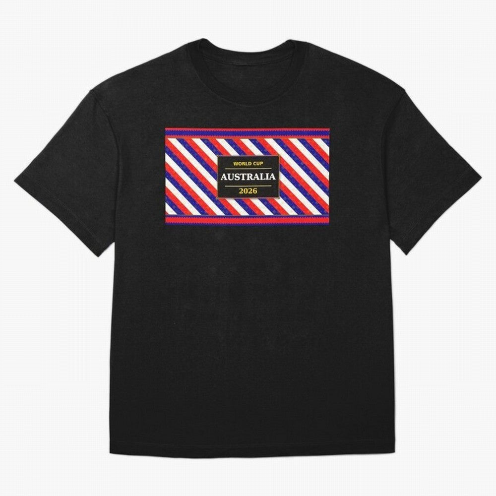 Australia Football Fan 2026 Black Flag Colors Pattern Classic T-Shirt Upgrade FIFA World Cup 2026 Spirit, Capturing England, France and Netherlands, Neymar, Championship Spirit, Famous Goals, Roaring Crowds and International Football Unity; Created