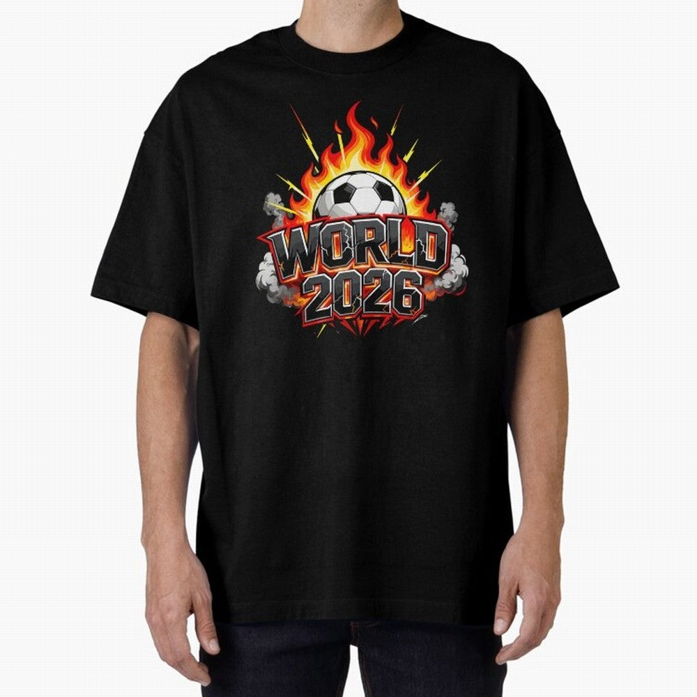 World 2026 Soccer Ball On Fire Football Tournament Classic T-Shirt Relive Legendary Nights from the FIFA World Cup 2026 USA Canada Mexico Journey through Messi Highlights, Brazil Pride, Match Day Excitement, Supporter Culture, Golden Goals and