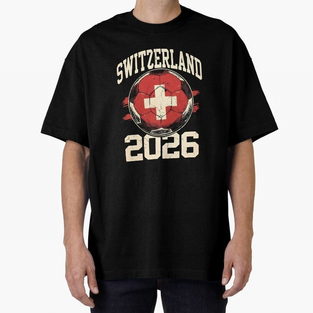 Switzerland 2026 World Cup Classic T-Shirt Show Match Day Excitement for Match Day Hype around FIFA World Cup 2026, CR7 and Messi, Spain, Championship Spirit, Famous Goals, Roaring Crowds and International Football Unity; Great for Watch Parties,
