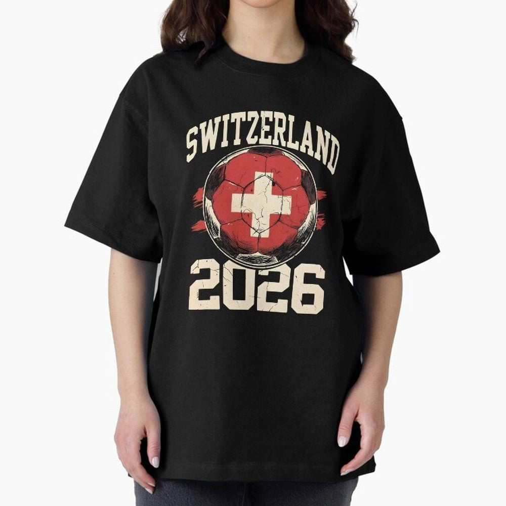 Switzerland 2026 World Cup Classic T-Shirt Show Match Day Excitement for Match Day Hype around FIFA World Cup 2026, CR7 and Messi, Spain, Championship Spirit, Famous Goals, Roaring Crowds and International Football Unity; Great for Watch Parties,