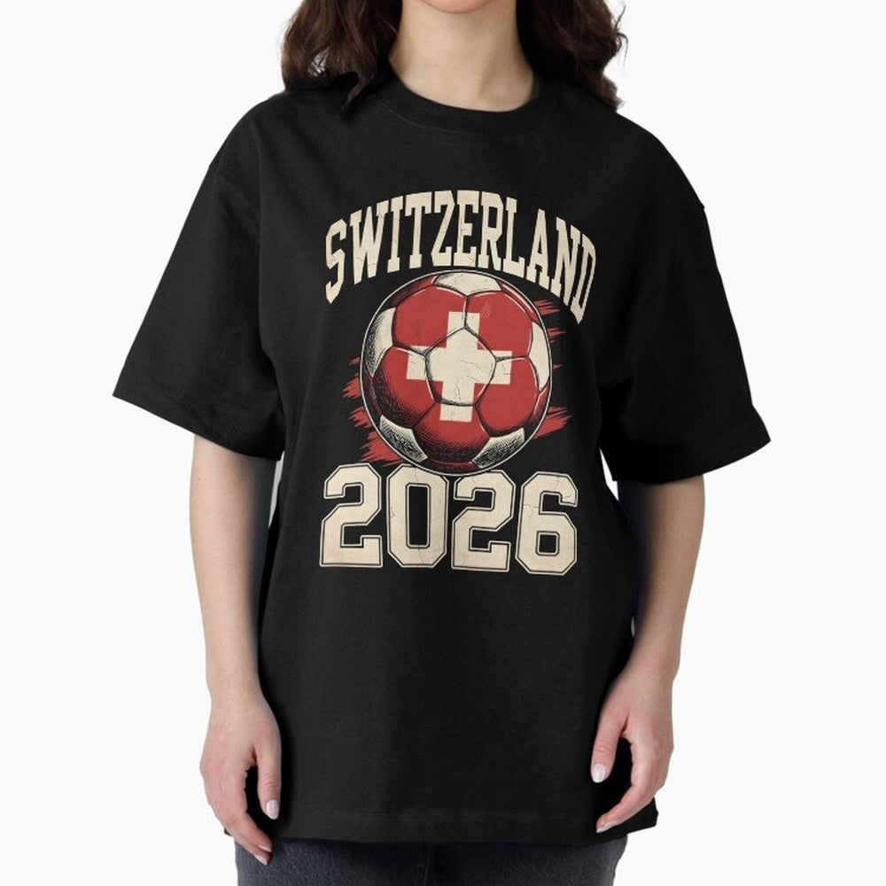 Switzerland 2026 World Cup Classic T-Shirt Carry Global Football Passion for FIFA World Cup 2026, Celebrating CR7 and Messi, France and Portugal, Vintage Soccer Flavor, Modern Football Stars, National Flags and Final Night Emotion; Made for Die