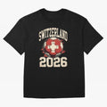 Switzerland 2026 World Cup Classic T-Shirt Carry Global Football Passion for FIFA World Cup 2026, Celebrating CR7 and Messi, France and Portugal, Vintage Soccer Flavor, Modern Football Stars, National Flags and Final Night Emotion; Made for Die