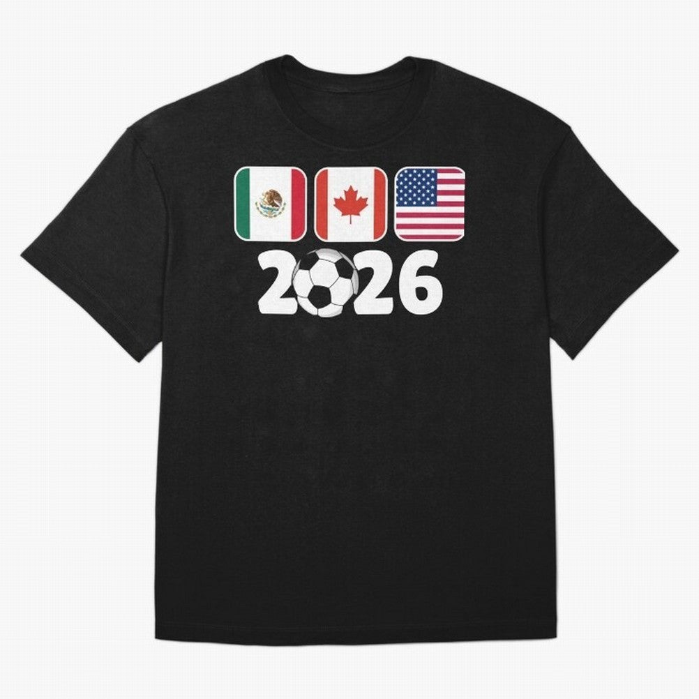 2026 World Cup North America Emblem Retro Classic T-Shirt Refresh Match Day Hype around FIFA World Cup 2026 USA Canada Mexico, CR7 and Messi, France and Portugal, Championship Spirit, Famous Goals, Roaring Crowds and International Football Unity;