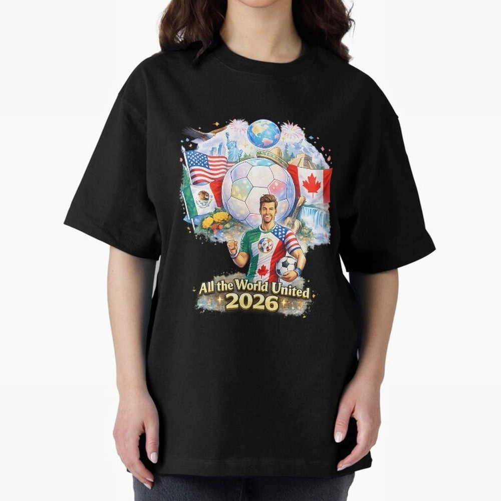 All The World United 2026 Football Classic T-Shirt Make Game Day About Match Day Hype around FIFA World Cup 2026, Mbappe and Neymar, France, Football Passion, Legendary Performances, Festival Vibes and Supporter Community; Created for Match Day