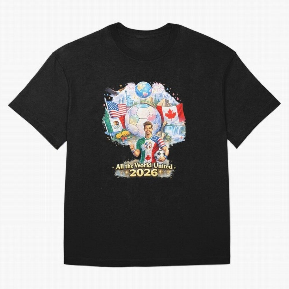 All The World United 2026 Football Classic T-Shirt Make Game Day About Match Day Hype around FIFA World Cup 2026, Mbappe and Neymar, France, Football Passion, Legendary Performances, Festival Vibes and Supporter Community; Created for Match Day