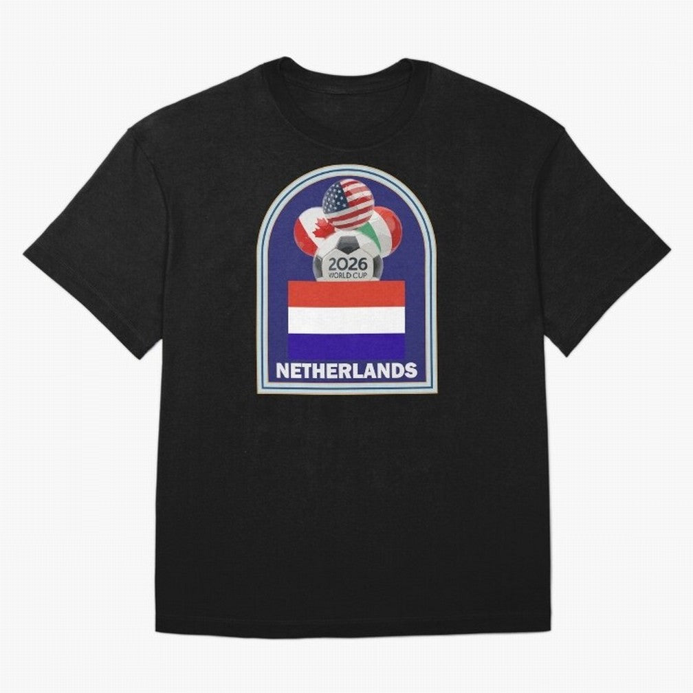 Netherlands 2026 Soccer T-shirt Classic T-Shirt Share the Excitement of FIFA World Cup 2026 Group Stage for Fans of Haaland and England, Bringing Championship Spirit, Famous Goals, Roaring Crowds and International Football Unity; Ideal for