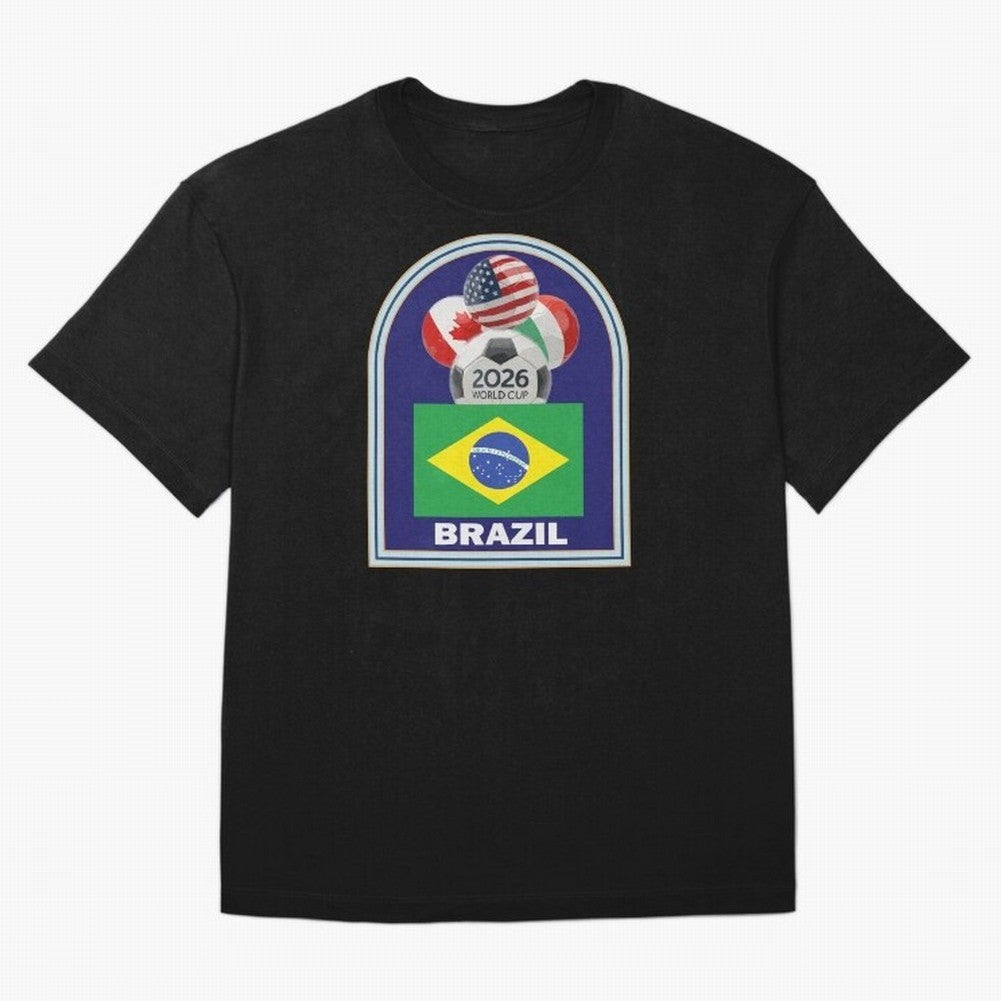 Brazil 2026 Soccer T-shirt Classic T-Shirt Feel the Trophy Chase of FIFA World Cup 2026 Group Stage for Fans of Messi and Spain and Netherlands, Bringing Soccer Culture, Superstar Moments, National Team Dreams and Competitive Fire; Made for