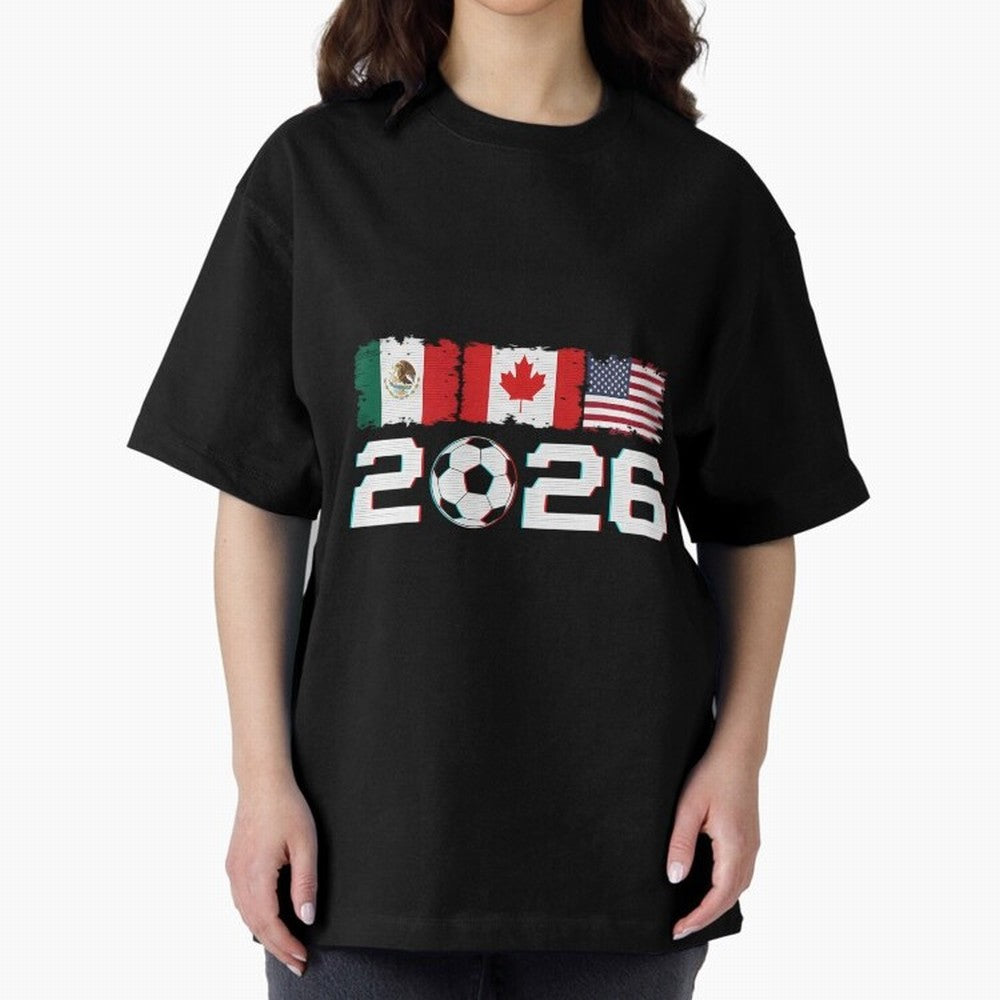 Glitched United 2026 Cup North America Emblem Part Classic T-Shirt Discover Global Football Passion for FIFA World Cup 2026 Group Stage, Celebrating CR7, England, Game Day Rituals, Football Legends, Country Pride and the Road to the Final; Ideal