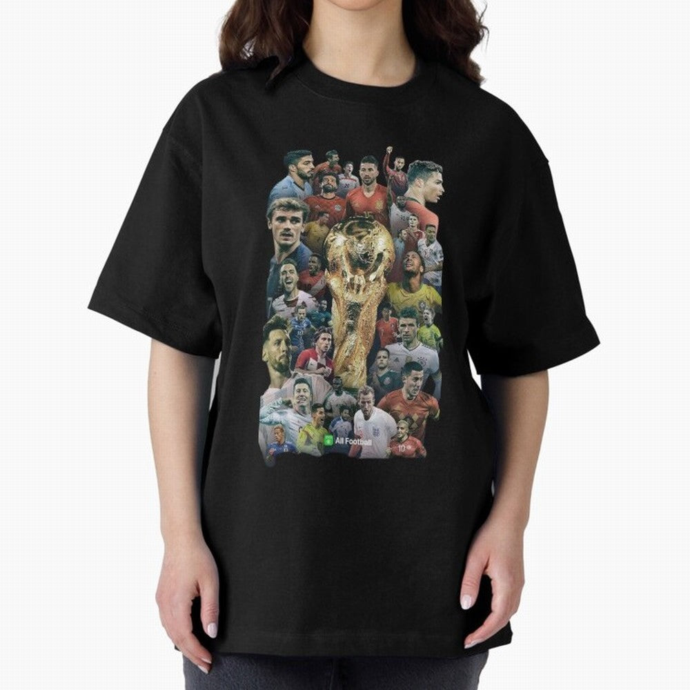 All Football Classic T-Shirt Bring Stadium Energy to FIFA World Cup 2026 with Haaland, Portugal, Spain and Germany Energy, Goal Celebration Energy, Supporter Heritage, Football Icons and Worldwide Tournament Joy; Great for Watch Parties, Sports