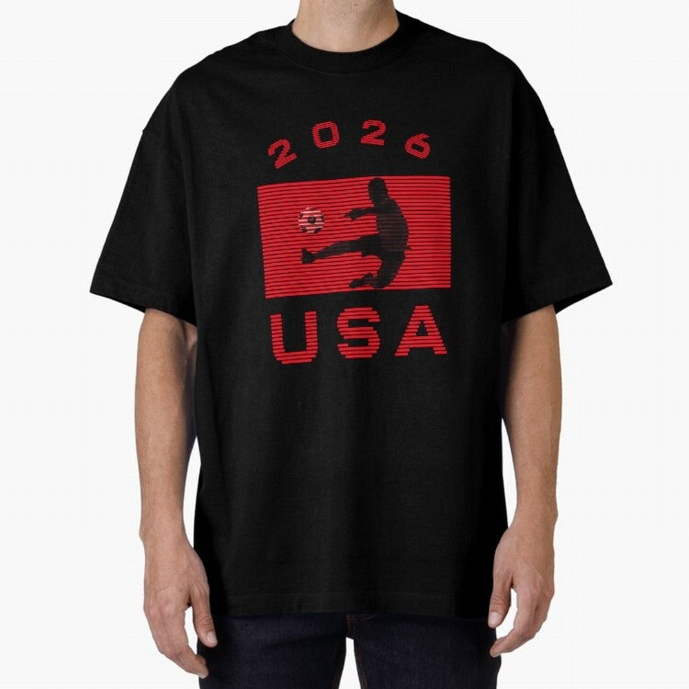 USA Soccer 2026 Player Silhouette Athletic Design Classic T-Shirt Join the FIFA World Cup 2026 Journey through Haaland and Mbappe Highlights, Spain Pride, Match Day Excitement, Supporter Culture, Golden Goals and Global Football Passion; Made for