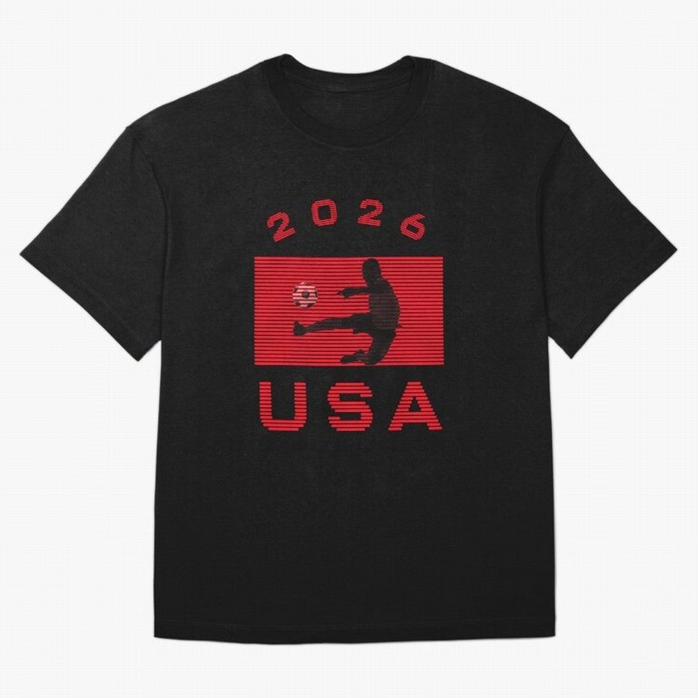USA Soccer 2026 Player Silhouette Athletic Design Classic T-Shirt Join the FIFA World Cup 2026 Journey through Haaland and Mbappe Highlights, Spain Pride, Match Day Excitement, Supporter Culture, Golden Goals and Global Football Passion; Made for
