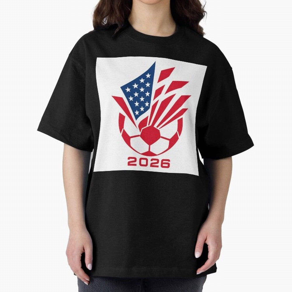 American Soccer 2026 Flag Burst Emblem Classic T-Shirt Elevate FIFA World Cup 2026 USA Canada Mexico Spirit, Highlighting Brazil, Portugal and Argentina, Cristiano Ronaldo, Supporter Pride, Iconic Celebrations, Legendary Names and Global Match Day