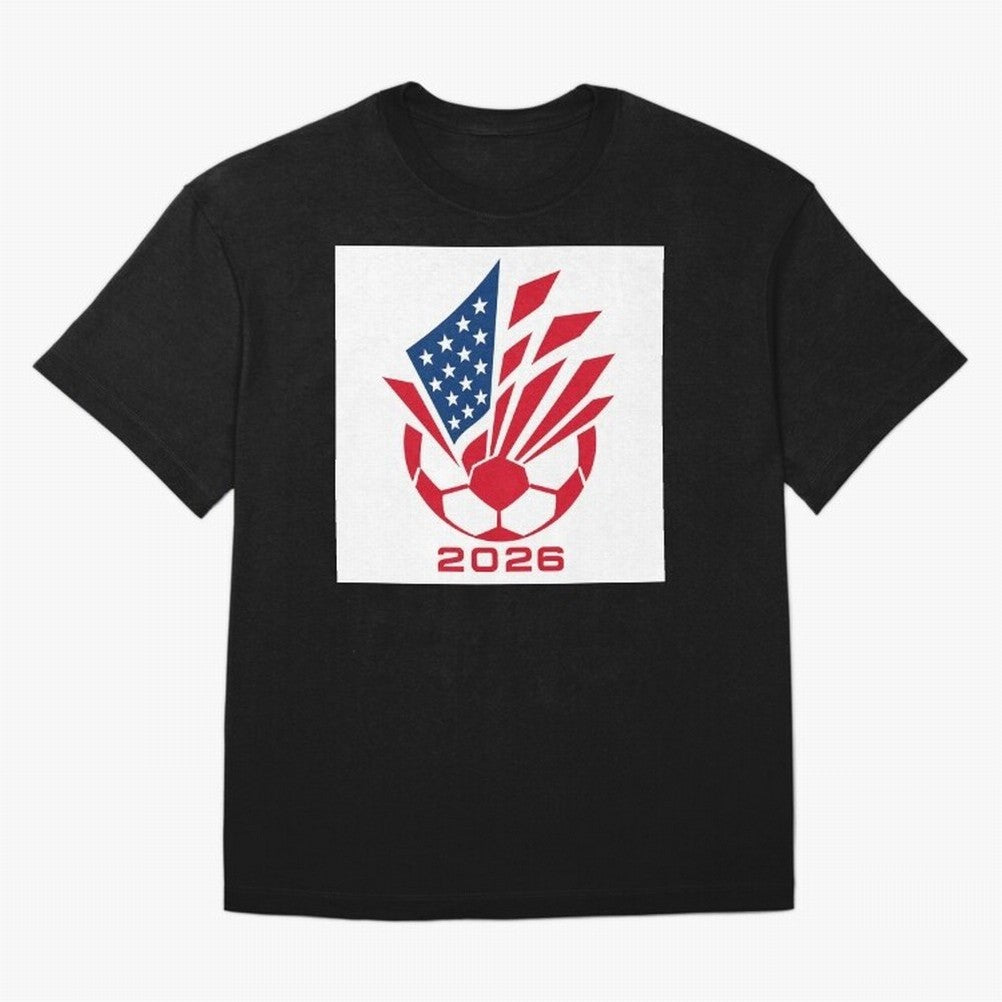 American Soccer 2026 Flag Burst Emblem Classic T-Shirt Elevate FIFA World Cup 2026 USA Canada Mexico Spirit, Highlighting Brazil, Portugal and Argentina, Cristiano Ronaldo, Supporter Pride, Iconic Celebrations, Legendary Names and Global Match Day