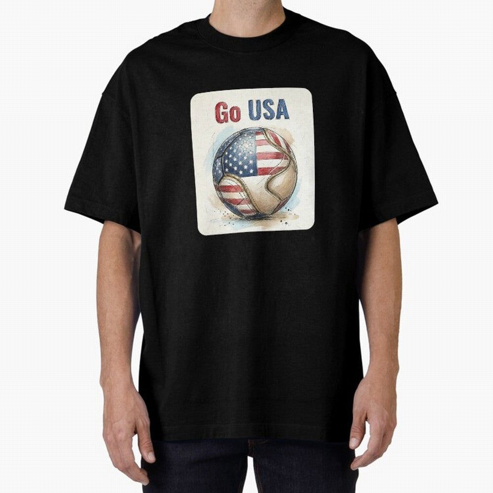 Go USA Soccer Ball Flag | American Football Fan Graphic Tee Classic T-Shirt Celebrate Fan Culture around FIFA World Cup 2026 USA Canada Mexico Spirit, Celebrating Argentina, Messi, Championship Spirit, Famous Goals, Roaring Crowds and International