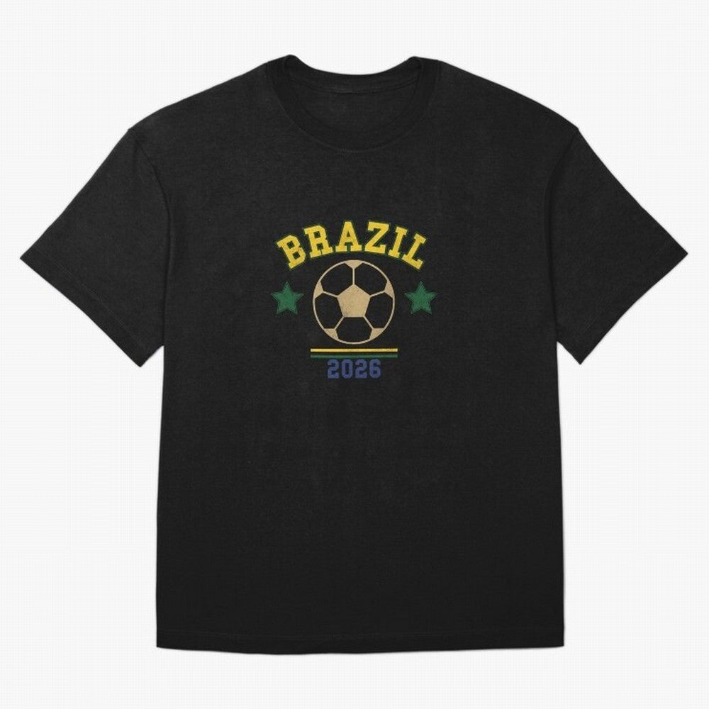 Brazil 2026 ¡ª Vintage Soccer Tee Classic T-Shirt Cheer through Every Moment of Global Football Passion for FIFA World Cup 2026 USA Canada Mexico, Made for Haaland and Mbappe, Spain and Netherlands, Football Festival Excitement, Trophy Ambitions,