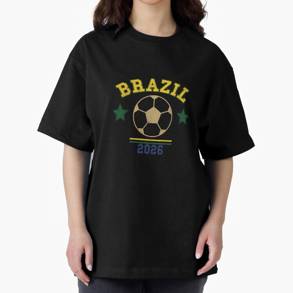 Brazil 2026 ¡ª Vintage Soccer Tee Classic T-Shirt Cheer through Every Moment of Global Football Passion for FIFA World Cup 2026 USA Canada Mexico, Made for Haaland and Mbappe, Spain and Netherlands, Football Festival Excitement, Trophy Ambitions,