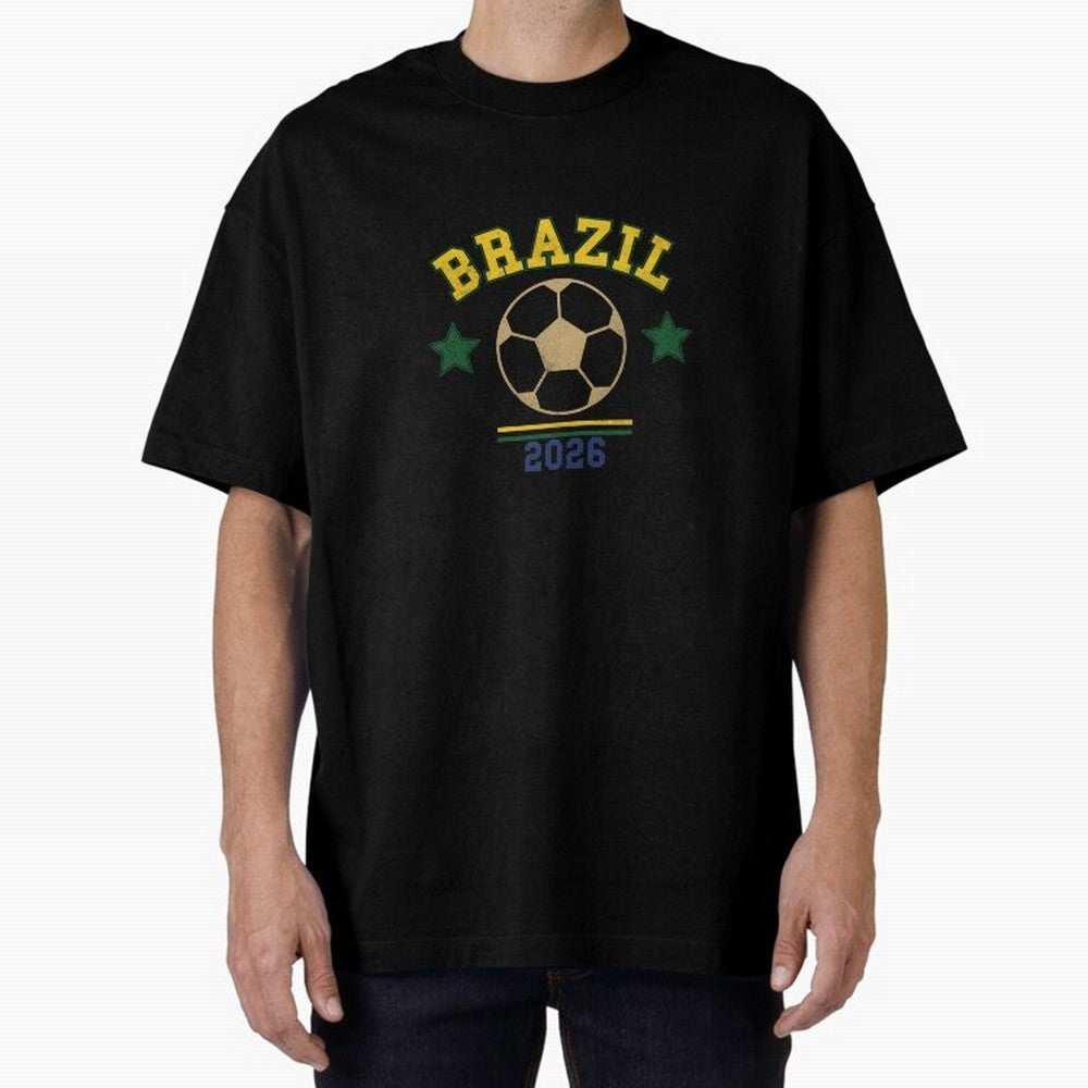 Brazil 2026 ¡ª Vintage Soccer Tee Classic T-Shirt Cheer through Every Moment of Global Football Passion for FIFA World Cup 2026 USA Canada Mexico, Made for Haaland and Mbappe, Spain and Netherlands, Football Festival Excitement, Trophy Ambitions,