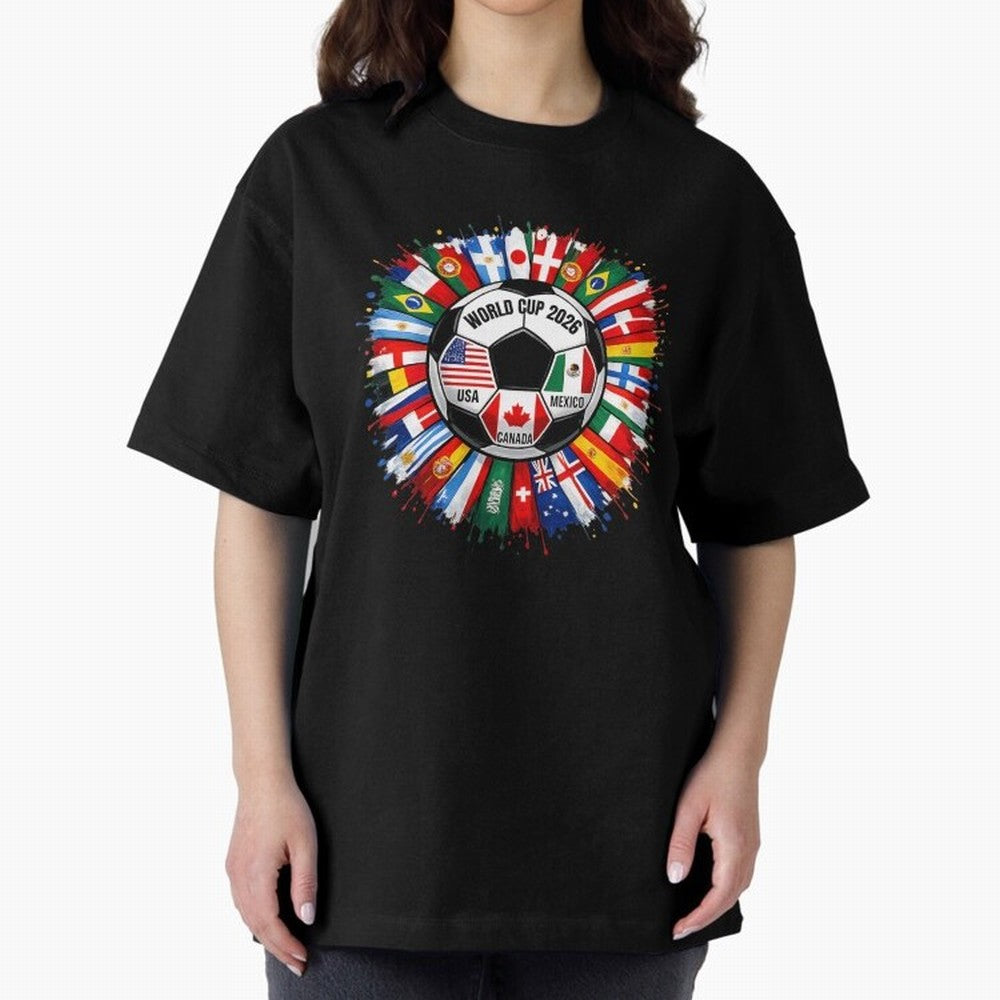 World Cup 2026 Shirt Soccer Tournament Fan Design International Flags Football Graphic Tee Sports Lover Gift Classic T-Shirt Relive Legendary Nights from the FIFA World Cup 2026 Group Stage Journey through Messi, Neymar and Mbappe Highlights,