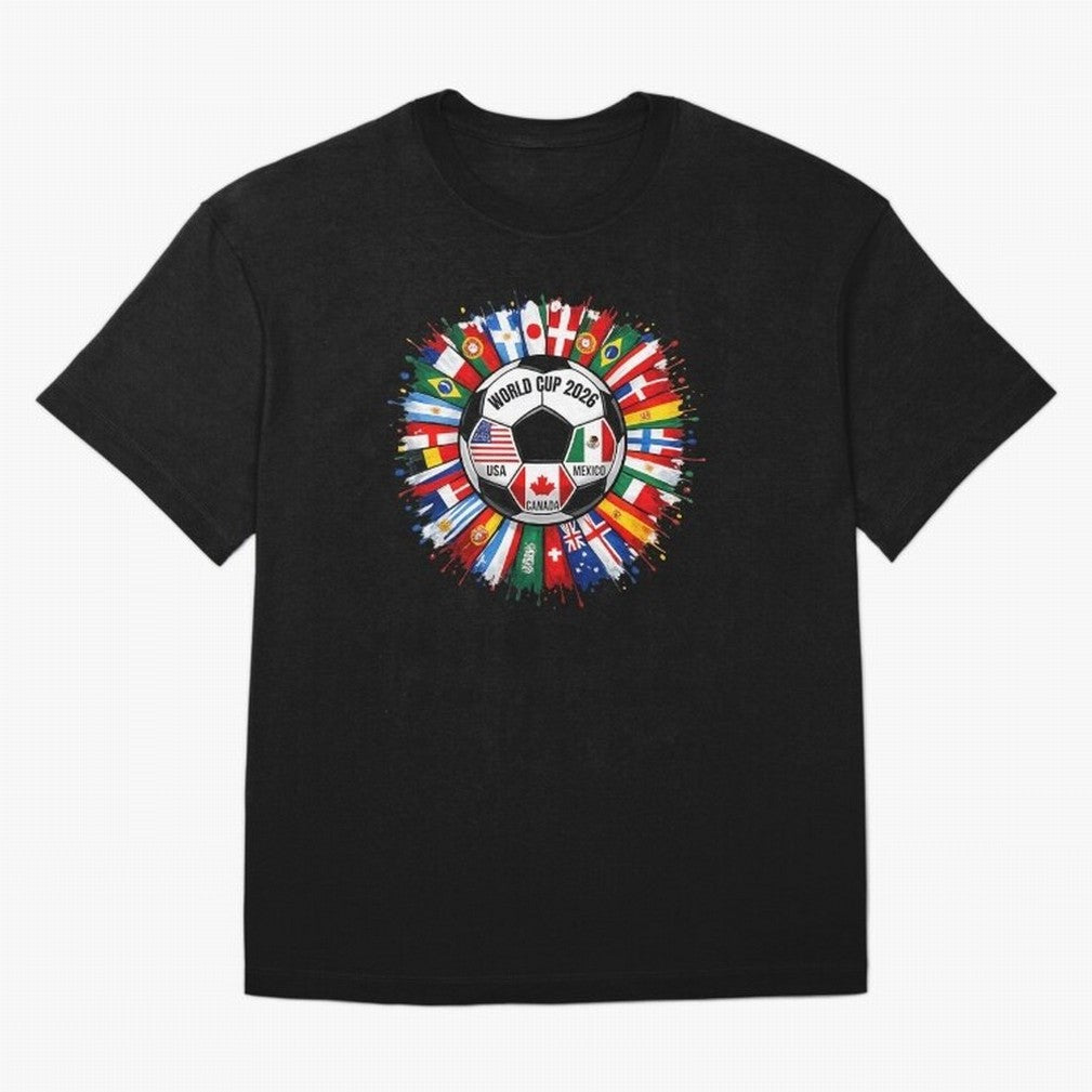 World Cup 2026 Shirt Soccer Tournament Fan Design International Flags Football Graphic Tee Sports Lover Gift Classic T-Shirt Relive Legendary Nights from the FIFA World Cup 2026 Group Stage Journey through Messi, Neymar and Mbappe Highlights,