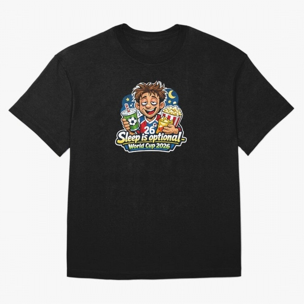 Sleep Is Optional ¨C World Cup 2026 Funny Soccer Fan Night Design Classic T-Shirt Bring Retro Soccer Energy to Match Day Hype around FIFA World Cup 2026 USA Canada Mexico, Haaland, Argentina and Brazil, Tournament Hype, Historic Matchups, Family