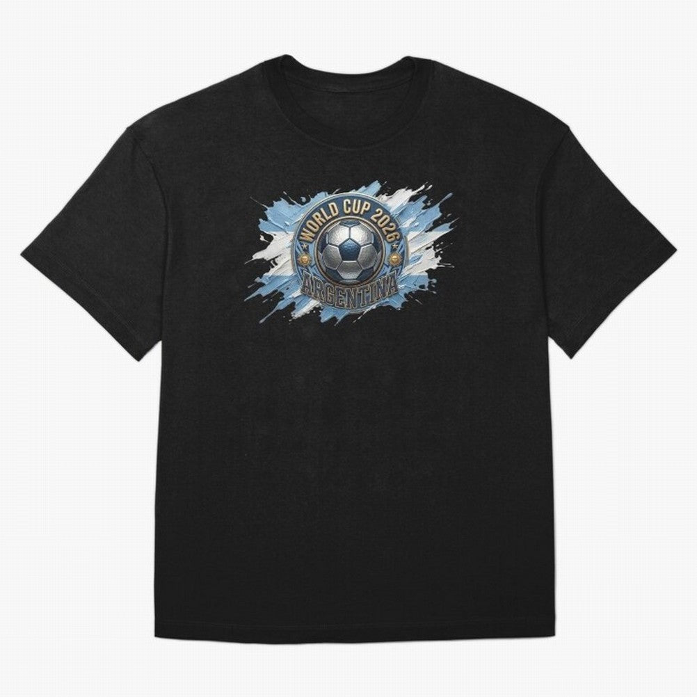 World Cup 2026 Argentina Soccer Ball Paint Splash Classic T-Shirt Join Supporters Worldwide for FIFA World Cup 2026 USA Canada Mexico for Fans of CR7 and Messi and France and Portugal, Bringing Supporter Pride, Iconic Celebrations, Legendary Names