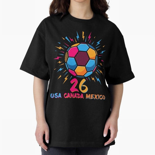 2026 Colorful Soccer Ball USA Canada Mexico 26 Classic T-Shirt Bring Retro Soccer Energy to FIFA World Cup 2026 Spirit, Filled with England, Messi, Stadium Chants, National Pride, Trophy Dreams and Unforgettable Football Memories; Created for Match