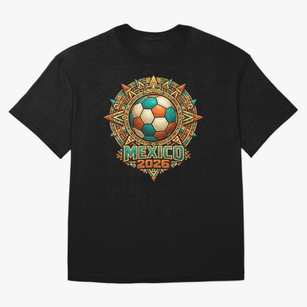 Mexico 2026 World Cup T-Shirt - Aztec Soccer Design - Mexican Heritage Football Tee Classic T-Shirt Relive the Noise and Pride of Global Football Passion for FIFA World Cup 2026 USA Canada Mexico, Made for Cristiano Ronaldo, Haaland and CR7,