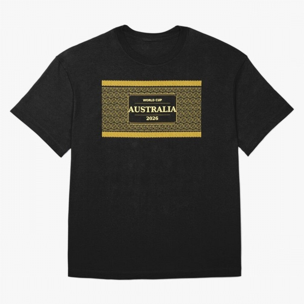 Australia Football Fan 2026 Black Gold Luxury Wrap ¡ª Socceroos Soccer Fan Classic T-Shirt Carry the Dream of the FIFA World Cup 2026 Journey through Neymar Highlights, Germany Pride, Match Day Excitement, Supporter Culture, Golden Goals and Global