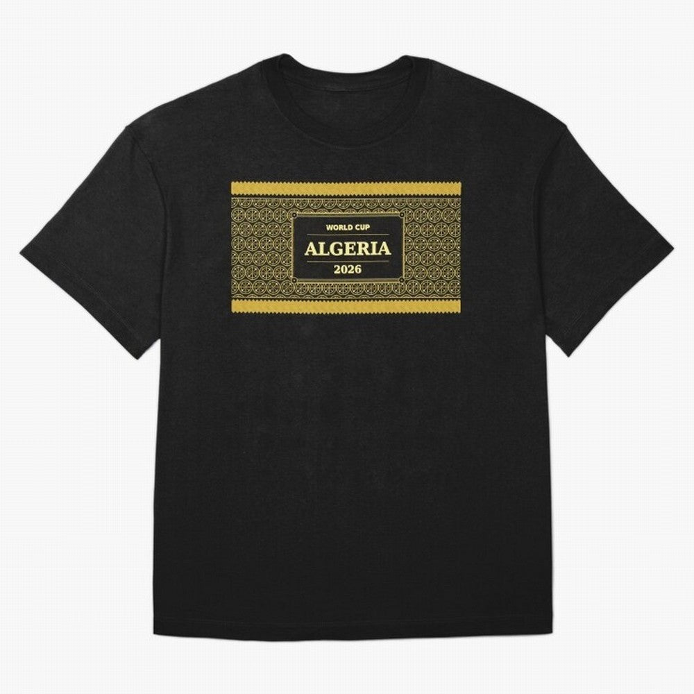 Algeria Football Fan 2026 Black Gold Luxury ¡ª Soccer Fan Gift Classic T-Shirt Celebrate Soccer Greatness during the FIFA World Cup 2026 USA Canada Mexico Journey through Mbappe and Neymar Highlights, Brazil, Portugal and Argentina Pride, Champion