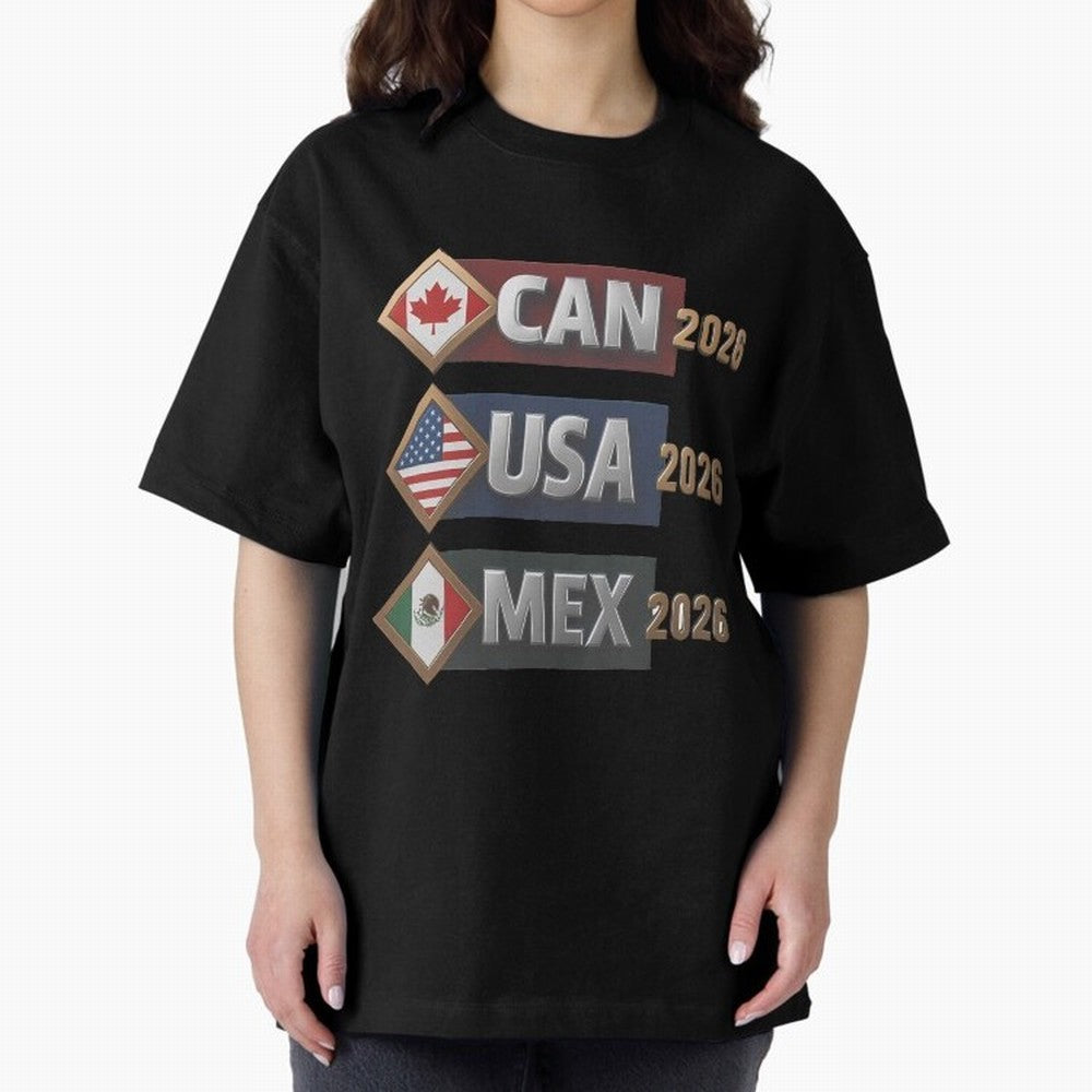 CAN USA MEx 2026 Flags, Canada USA Mexico Soccer Tournament Classic T-Shirt Mark FIFA World Cup 2026 Spirit, Capturing Germany, Neymar, Supporter Pride, Iconic Celebrations, Legendary Names and Global Match Day Energy; Perfect for People Who Love