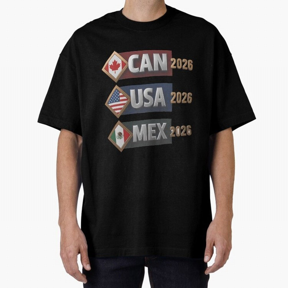 CAN USA MEx 2026 Flags, Canada USA Mexico Soccer Tournament Classic T-Shirt Mark FIFA World Cup 2026 Spirit, Capturing Germany, Neymar, Supporter Pride, Iconic Celebrations, Legendary Names and Global Match Day Energy; Perfect for People Who Love
