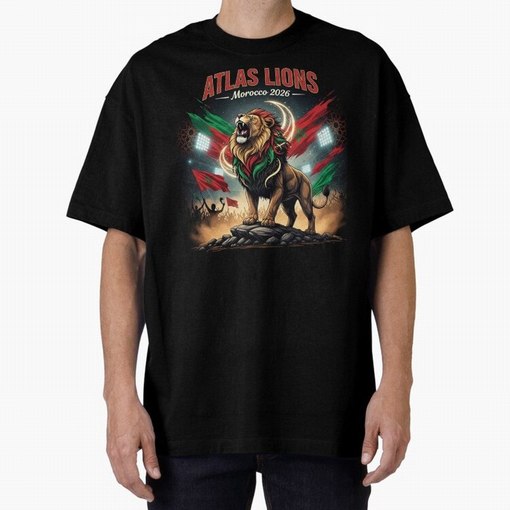 Atlas Lions - Morocco Football Team ready for the World Cup Classic T-Shirt Fuel Your Fan Pride for Global Football Passion for FIFA World Cup 2026 Group Stage, Centered on Messi, Neymar and Mbappe, Germany, Stadium Memories, Football Loyalty,